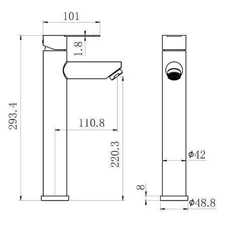 Смеситель для раковины Fmark FS8211-2H черный Смеситель для раковины Fmark FS8211-2H черный