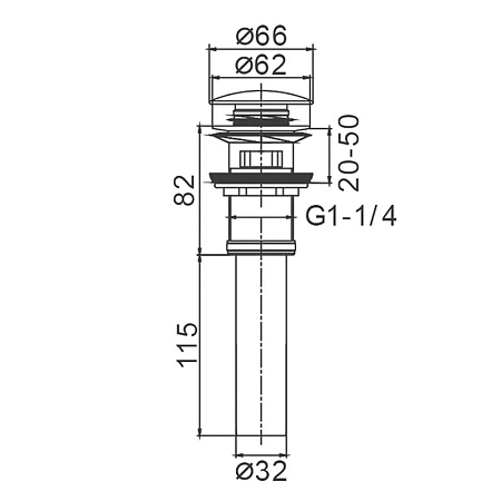 Донный клапан Frap F65-2 с переливом, хром Донный клапан Frap F65-2 с переливом, хром