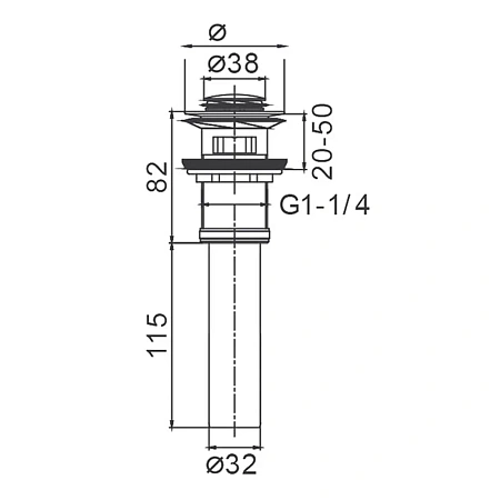 Донный клапан Frap F66-2 с переливом, хром Донный клапан Frap F66-2 с переливом, хром