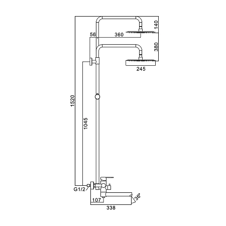 Душевая система FRAP F24801-9 оружейная сталь Душевая система FRAP F24801-9 оружейная сталь