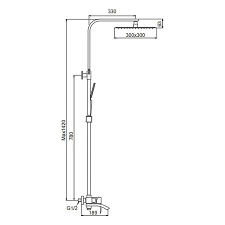 Душевая система FRAP F24803-19 оружейная сталь Душевая система FRAP F24803-19 оружейная сталь