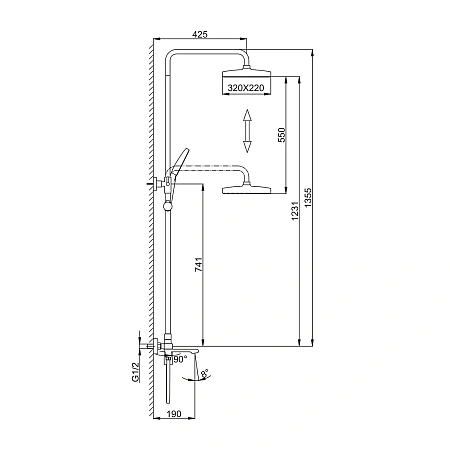 Душевая система FRAP F2484-9 оружейная сталь Душевая система FRAP F2484-9 оружейная сталь