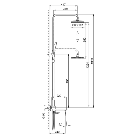 Душевая система FRAP F2491-29 оружейная сталь Душевая система FRAP F2491-29 оружейная сталь