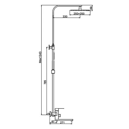 Душевая система FRAP F24802-9 оружейная сталь Душевая система FRAP F24802-9 оружейная сталь