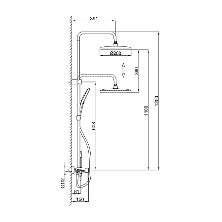 Душевая система FRAP F24201-6 черный Душевая система FRAP F24201-6 черный
