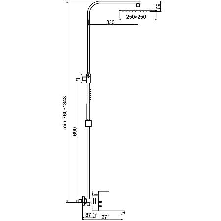 Душевая система FRAP F24802-6 черный Душевая система FRAP F24802-6 черный