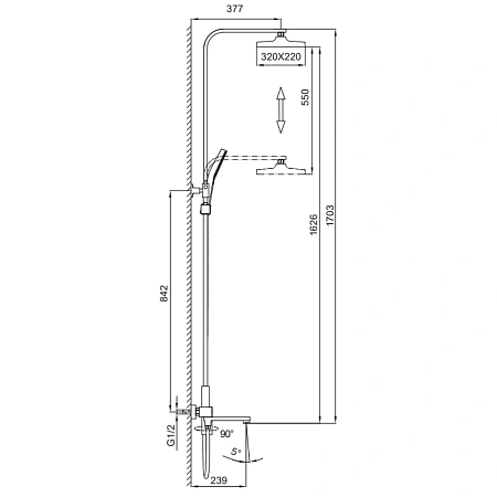 Душевая система FRAP F2491-6 черный Душевая система FRAP F2491-6 черный