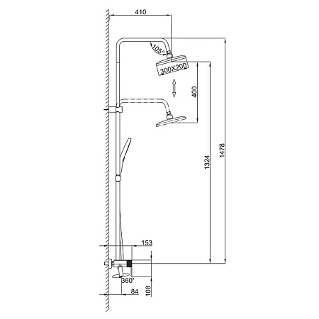 Душевая система FRAP F24203-6 черный Душевая система FRAP F24203-6 черный