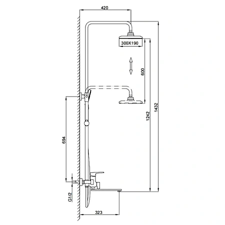 Душевая система FRAP F2471-6 черный Душевая система FRAP F2471-6 черный