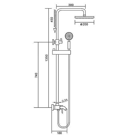 Душевая система FRAP F2416 хром Душевая система FRAP F2416 хром