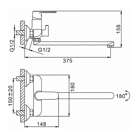 Смеситель для ванны FRAP F2231 белый Смеситель для ванны FRAP F2231 белый