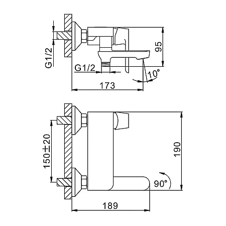 Смеситель для ванны FRAP F3234 белый Смеситель для ванны FRAP F3234 белый