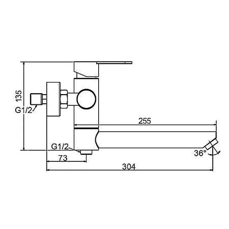 Смеситель для ванны FRAP F32801-9 оружейная сталь Смеситель для ванны FRAP F32801-9 оружейная сталь