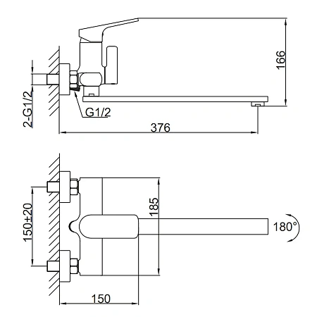 Смеситель для ванны FRAP F2286-6 черный Смеситель для ванны FRAP F2286-6 черный