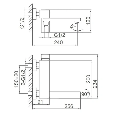 Смеситель для ванны FRAP F3291-6 черный Смеситель для ванны FRAP F3291-6 черный