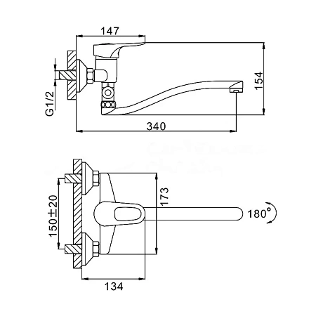 Смеситель для ванны FRAP F2128-B хром Смеситель для ванны FRAP F2128-B хром