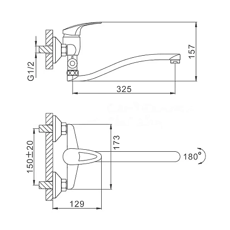 Смеситель для ванны FRAP F2139-B хром Смеситель для ванны FRAP F2139-B хром