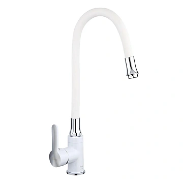 Смеситель для кухни FRAP F4041 с гибким изливом, белый
