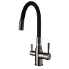 Смеситель для кухни FRAP F4396-15 с гибким изливом и подключением фильтра, оружейная сталь Смеситель для кухни FRAP F4396-15 с гибким изливом и подключением фильтра, оружейная сталь