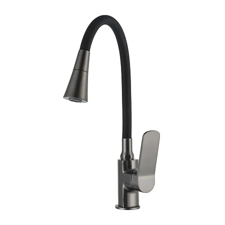 Смеситель для кухни FRAP F4462-9 с гибким изливом, оружейная сталь Смеситель для кухни FRAP F4462-9 с гибким изливом, оружейная сталь
