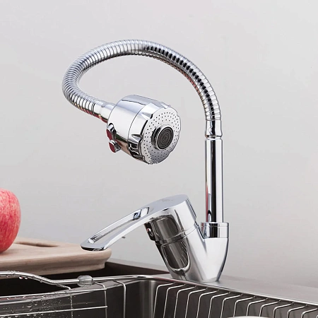 Смеситель для кухни FRAP F43701-B с гибким изливом, хром Смеситель для кухни FRAP F43701-B с гибким изливом, хром