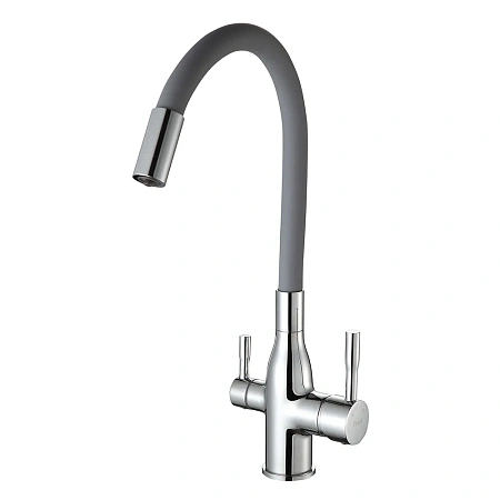 Смеситель для кухни FRAP F4396 с гибким изливом и подключением фильтра, хром Смеситель для кухни FRAP F4396 с гибким изливом и подключением фильтра, хром