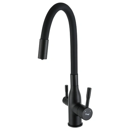 Смеситель для кухни FRAP F4396-6 с гибким изливом и подключением фильтра, черный Смеситель для кухни FRAP F4396-6 с гибким изливом и подключением фильтра, черный