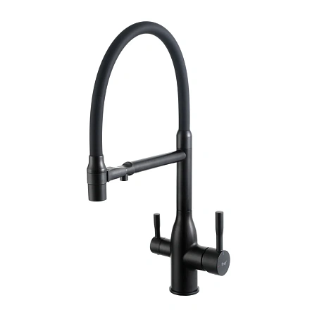 Смеситель для кухни FRAP F4398-6 с гибким изливом и подключением фильтра, черный Смеситель для кухни FRAP F4398-6 с гибким изливом и подключением фильтра, черный