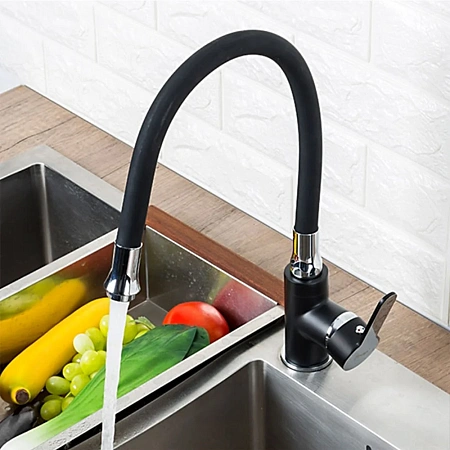 Смеситель для кухни FRAP F4042 с гибким изливом, черный Смеситель для кухни FRAP F4042 с гибким изливом, черный