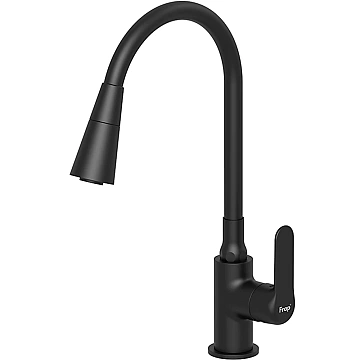 Смеситель для кухни FRAP F4417-6 с гибким изливом, черный