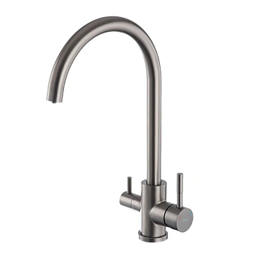 Смеситель для кухни FRAP F43899-49 с подключением к фильтру, оружейная сталь