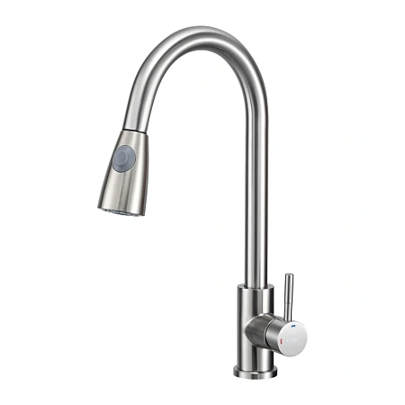 Смеситель для кухни FRAP F60991-5 с выдвижным изливом, сатин