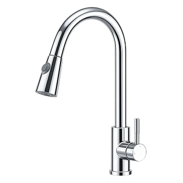 Смеситель для кухни FRAP F60991 с выдвижным изливом, хром