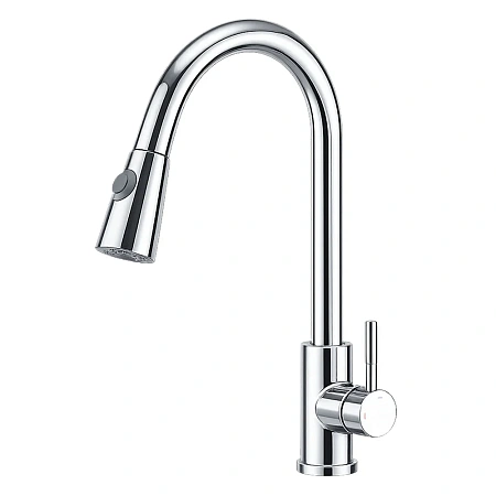 Смеситель для кухни FRAP F60991 с выдвижным изливом, хром Смеситель для кухни FRAP F60991 с выдвижным изливом, хром