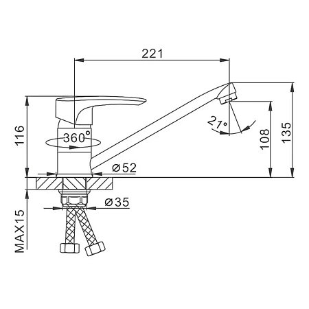 Смеситель для кухни FRAP F49701-B хром Смеситель для кухни FRAP F49701-B хром