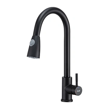 Смеситель для кухни FRAP F60991-6 с выдвижным изливом, черный