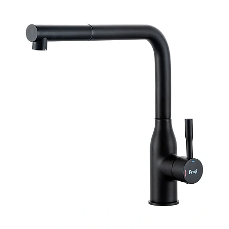 Смеситель для кухни FRAP F6096-6 с выдвижным изливом, черный Смеситель для кухни FRAP F6096-6 с выдвижным изливом, черный