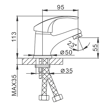 Смеситель для раковины Frap F1036 хром Смеситель для раковины Frap F1036 хром