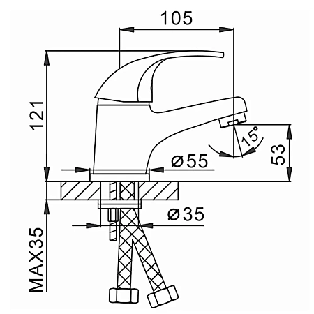 Смеситель для раковины Frap F1003 хром Смеситель для раковины Frap F1003 хром