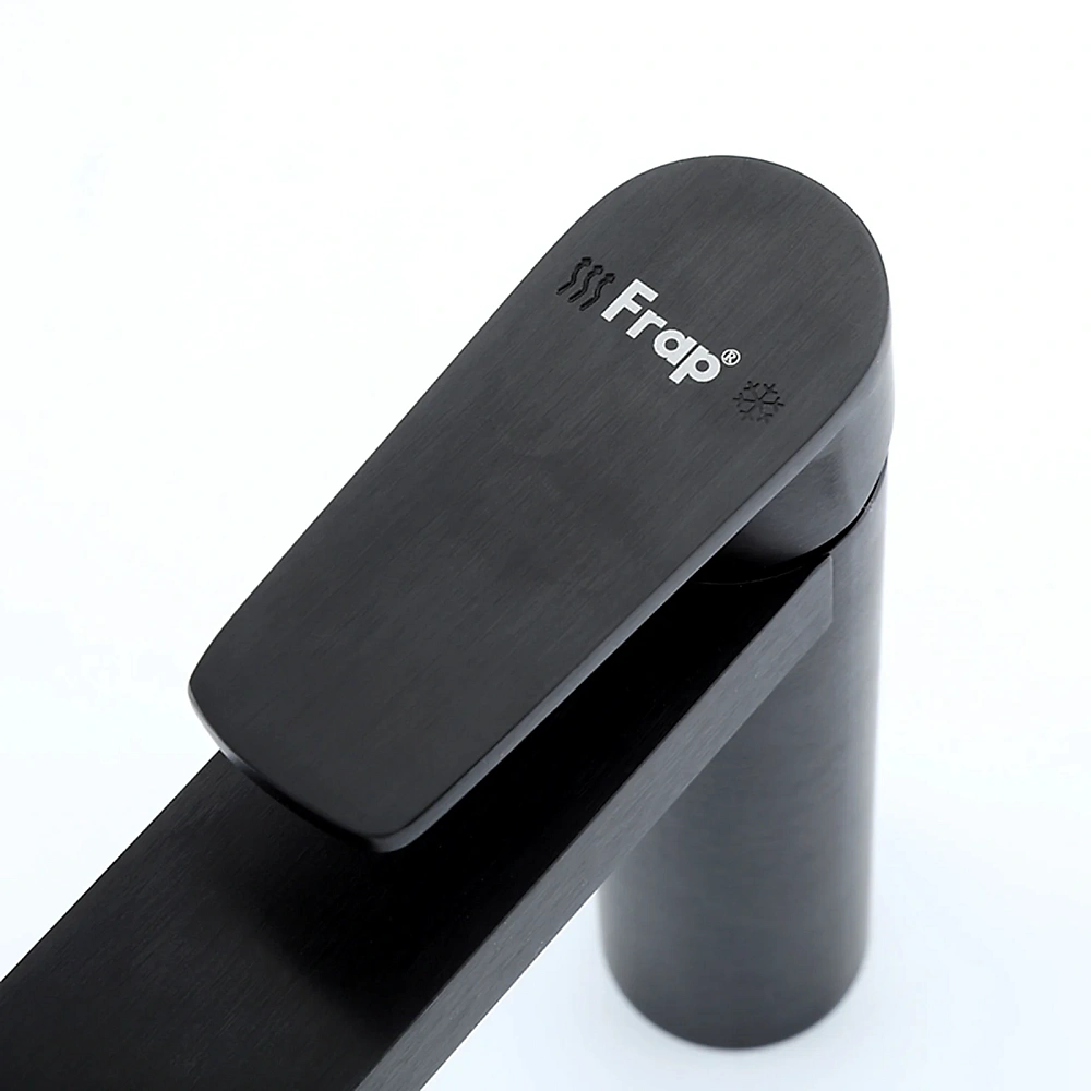 Смеситель для раковины Frap F10201-6 черный — Изображение 9