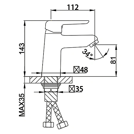 Смеситель для раковины Frap F1017-6 черный Смеситель для раковины Frap F1017-6 черный
