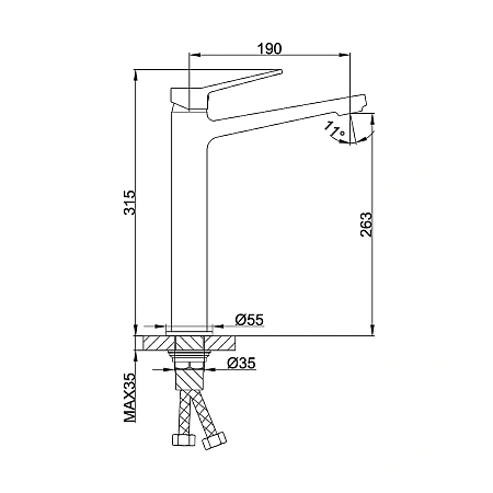 Смеситель для раковины Frap F1062-2 черный Смеситель для раковины Frap F1062-2 черный