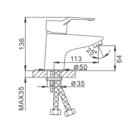 Смеситель для раковины Frap F1063 хром Смеситель для раковины Frap F1063 хром