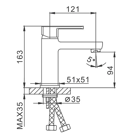 Смеситель для раковины Frap F1073 хром Смеситель для раковины Frap F1073 хром