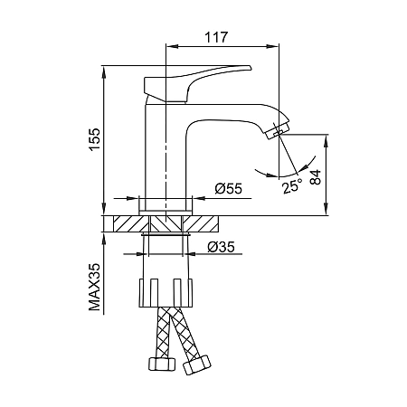 Смеситель для раковины Frap F1075 хром Смеситель для раковины Frap F1075 хром