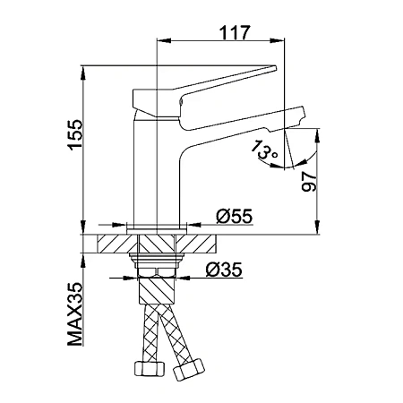 Смеситель для раковины Frap F1061 хром Смеситель для раковины Frap F1061 хром