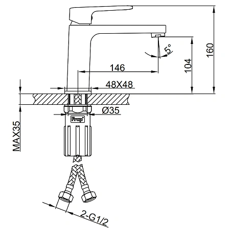 Смеситель для раковины Frap F1089-6 черный Смеситель для раковины Frap F1089-6 черный
