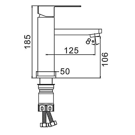 Смеситель для раковины Frap F10802-6 черный Смеситель для раковины Frap F10802-6 черный