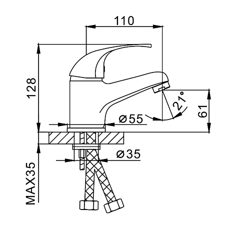 Смеситель для раковины Frap F1029-B хром Смеситель для раковины Frap F1029-B хром
