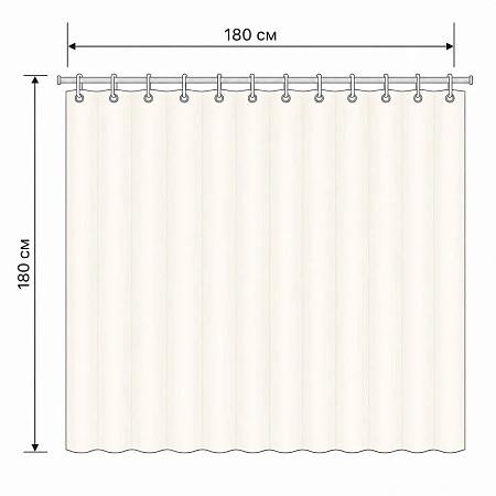 Штора для ванны FRAP F8601 белый 180х180 Штора для ванны FRAP F8601 белый 180х180